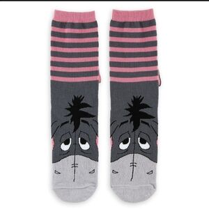Disney Eeyore Socks with Pink and Gray Stripes